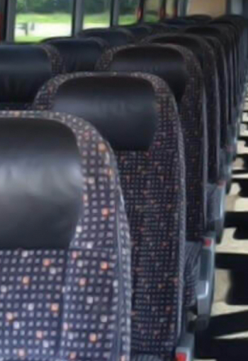 Reclining seats on the Philadelphia Charter Bus